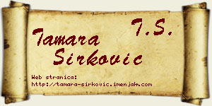 Tamara Sirković vizit kartica